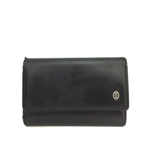 Cartier Black Leather 6 Ring Key Case Key Holder Key Wallet EUC